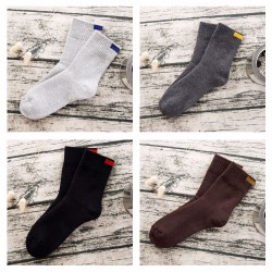 Male Solid Color Ring Thickening Warm Tube Socks * 4 Pairs - Dark Color