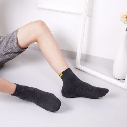 Male Solid Color Ring Thickening Warm Tube Socks * 4 Pairs - Dark Color