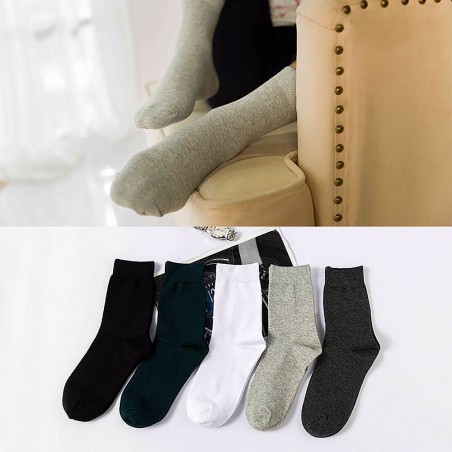 Pure Color Cotton Male Business Socks Long Tube Deodorant Sweat Absorption Socks