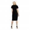 Brief Short Sleeve Plunge Neck High-low Hem Women Dress