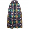 New Women Skirt African Print Ankara Dashiki Bohemian High Waist Pleated A-Line Maxi Flare Skirt