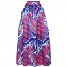 New Women Skirt African Print Ankara Dashiki Bohemian High Waist Pleated A-Line Maxi Flare Skirt