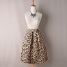 High Waist Zippered Leopard A-Line Ball Gown Skirt for Women