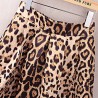 High Waist Zippered Leopard A-Line Ball Gown Skirt for Women