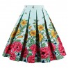 Bee Floral Print High Waist Skirt