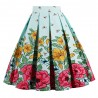 Bee Floral Print High Waist Skirt