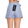 Striped Belted Skorts with Pockets