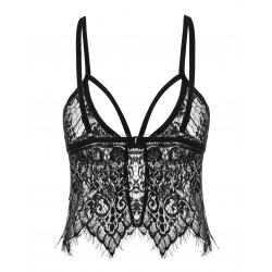 Lace See Thru Strappy Lingerie Bra