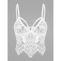 Lace See Thru Strappy Lingerie Bra