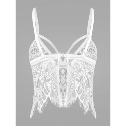 Lace See Thru Strappy Lingerie Bra