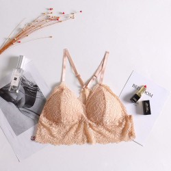 One-Size Thin Cotton Lace Edge Adjustable Y-Line Straps None Closure Sexy Wire Free Bras Breathable Bottoming Tube Top for Women