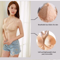 One-Size Thin Cotton Lace Edge Adjustable Y-Line Straps None Closure Sexy Wire Free Bras Breathable Bottoming Tube Top for Women