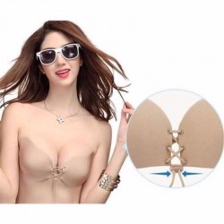 Cup A-D Sexy Ladies 3/4 Cup Nubra Invisible Sticky Strapless Brasier Silicone Push Up Adjustable Bra 