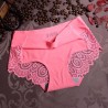 M/L/XL Size Solid Color Ice Silk One-Piece Seamless Lace Edge Sexy Mid-Waist Female Underpants Briefs