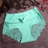 M/L/XL Size Solid Color Ice Silk One-Piece Seamless Lace Edge Sexy Mid-Waist Female Underpants Briefs