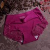 M/L/XL Size Solid Color Ice Silk One-Piece Seamless Lace Edge Sexy Mid-Waist Female Underpants Briefs