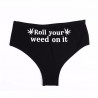 Roll Your Weed On It Print Cotton Breathable Women Sexy G String Thongs Briefs Low-Waist Underwear