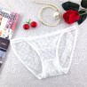 3158 One-Size Love Pattern Soft Comfortable Solid Color Sexy Transparent Lace Low Waist Briefs for Women 