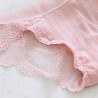 One-Size Solid Color Lace Net Yarn Low Waist Sexy Translucent Perspective Hollow Breathable Underpants for Women 