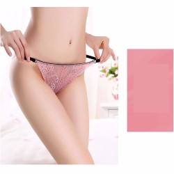 Solid Color Sexy Hollow Out Perspective Lace Low Waist Breathable Female Underpants Briefs 