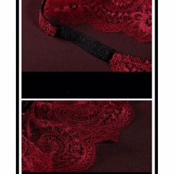 Solid Color Sexy Hollow Out Perspective Lace Low Waist Breathable Female Underpants Briefs 