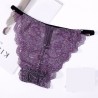 Solid Color Sexy Hollow Out Perspective Lace Low Waist Breathable Female Underpants Briefs 