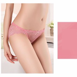 M/L Size Solid Color Super Sexy Hollow Out Perspective Lace Low Waist Breathable Female Underpants Briefs Thong