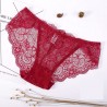 M/L Size Solid Color Super Sexy Hollow Out Perspective Lace Low Waist Breathable Female Underpants Briefs Thong