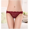 M/L Size Solid Color Super Sexy Hollow Out Perspective Lace Low Waist Breathable Female Underpants Briefs Thong