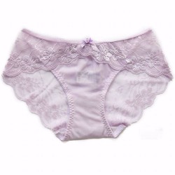 M/L/XL Size Solid Color Pure Cotton Crotch Seamless Sexy Lace Low Waist Breathable Women Underpants