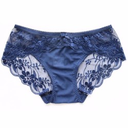 M/L/XL Size Solid Color Pure Cotton Crotch Seamless Sexy Lace Low Waist Breathable Women Underpants