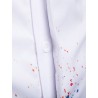 Colorful Splatter Paint Pattern Turndown Collar Long Sleeve Shirt