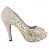 Sexy Open Toe Lace Decoration Hollow Out Ladies High Heel Shoes