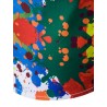 Colorful Splatter Paint Pattern Turndown Collar Long Sleeve Shirt