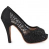 Sexy Open Toe Lace Decoration Hollow Out Ladies High Heel Shoes