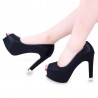 Sexy Spring Autumn Ladies Solid Color Fish Mouth Thick High Heel Shoes