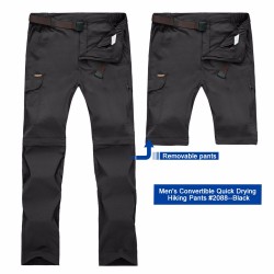 VaporWick Polyester Male Two-pieces Detachable Hiking Assault Pants Big Size Quick-drying Trousers with M,L,XL,2XL,3XL,4XL,5XLSi