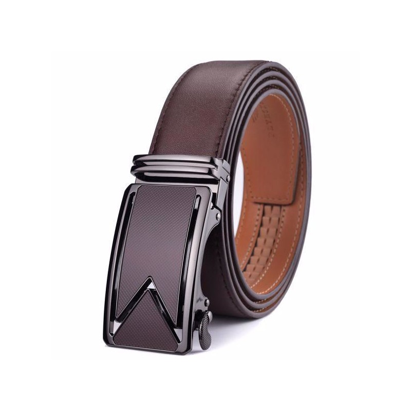 Men Belt Cowhide Genuine Leather Belts Automatic Buckle Waist Straps